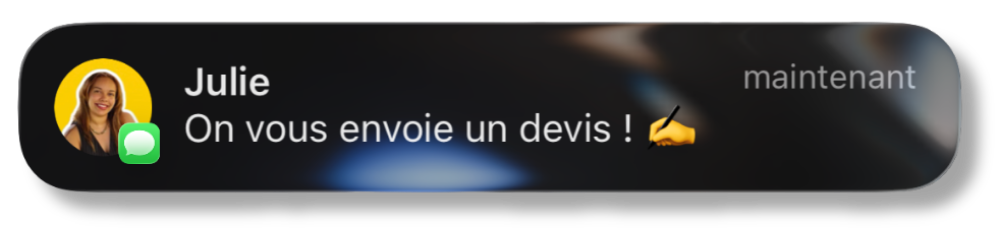 Julie : on vous envoie un devis !